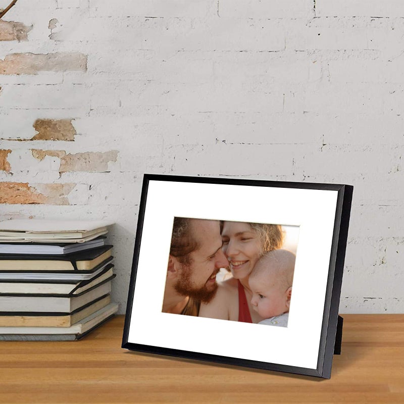 Frametory, 8x10 Black Aluminum Picture Frame - Set of 1 - Ideal for Displaying 5x7 Photos with Mat or 8x10 Without Mat - Real Glass Front - Simple Gallery Wall Frames for Art Prints and Posters - Image 4